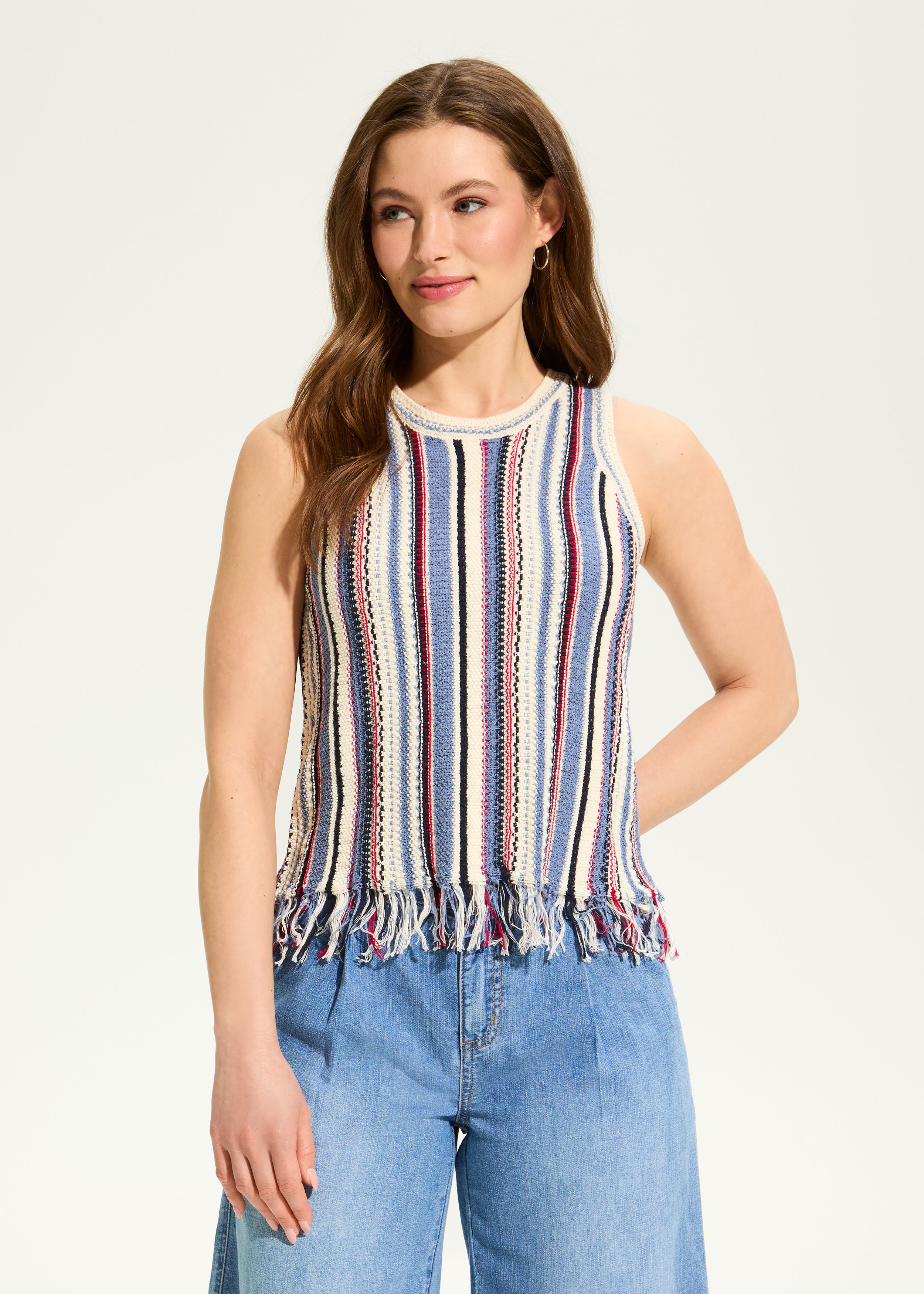 FDJ tank 1180868, stripe sweater cami SALE Size L