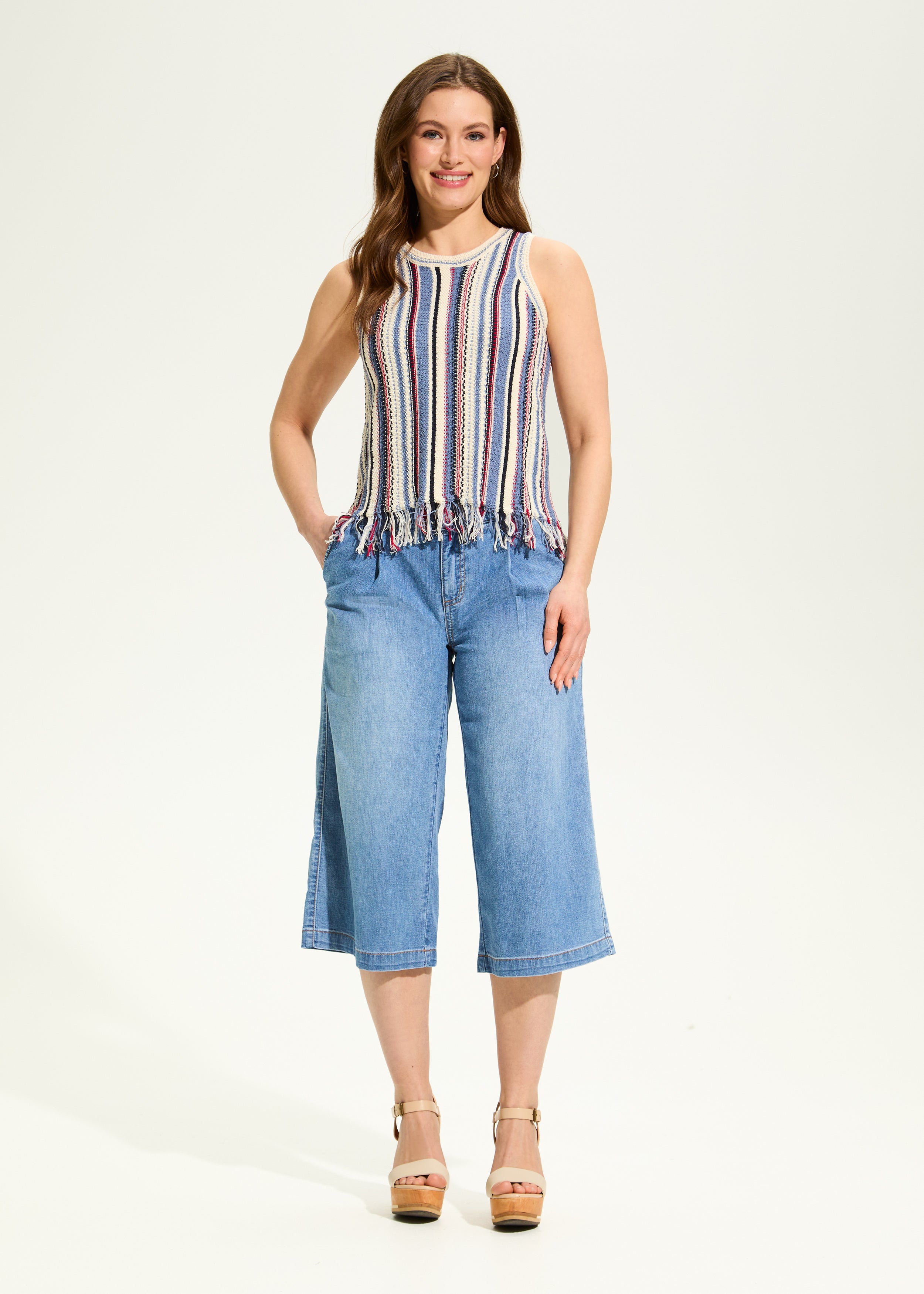 FDJ tank 1180868, stripe sweater cami SALE Size L