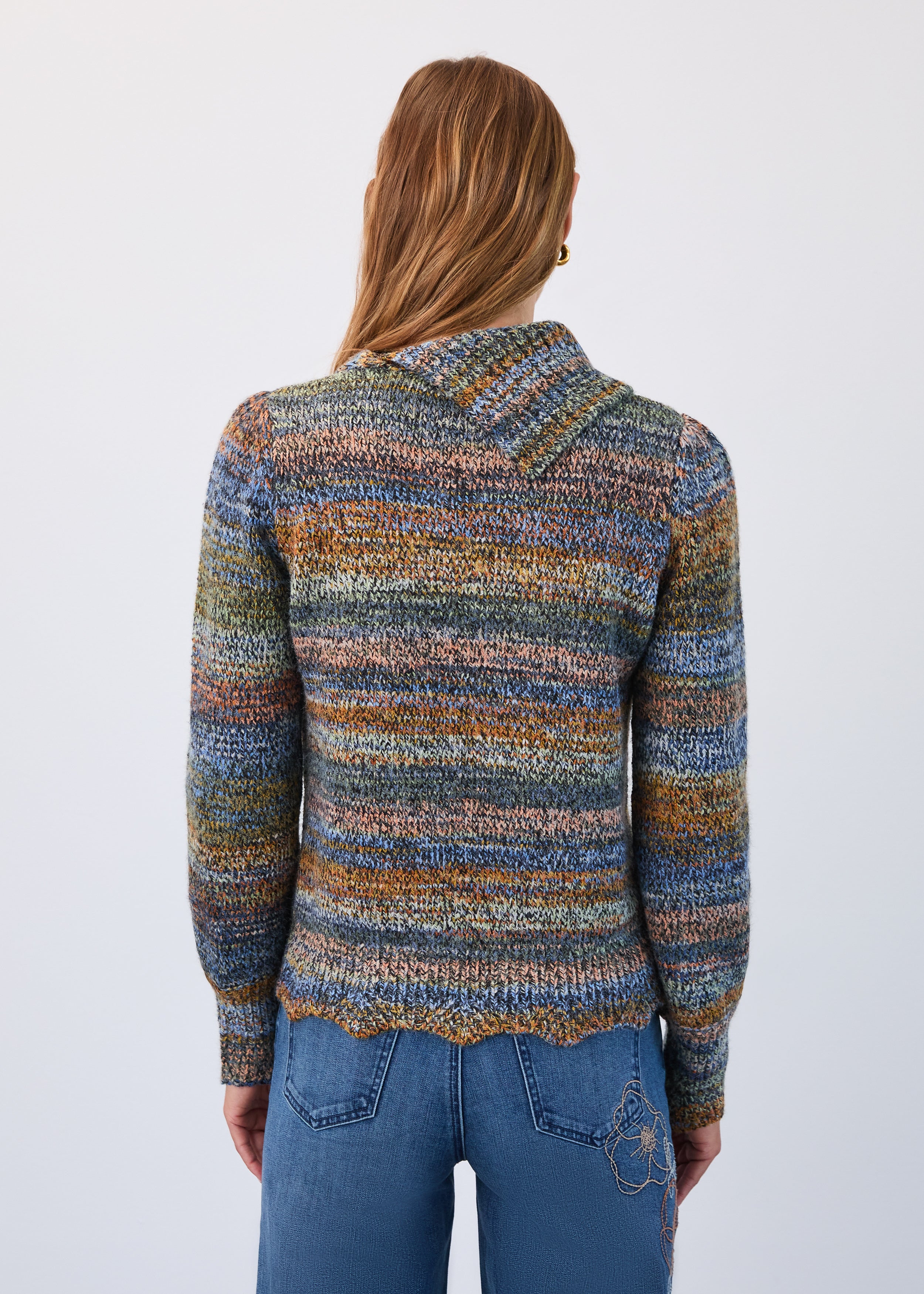 FDJ sweater 1489306, Notched collar space dye