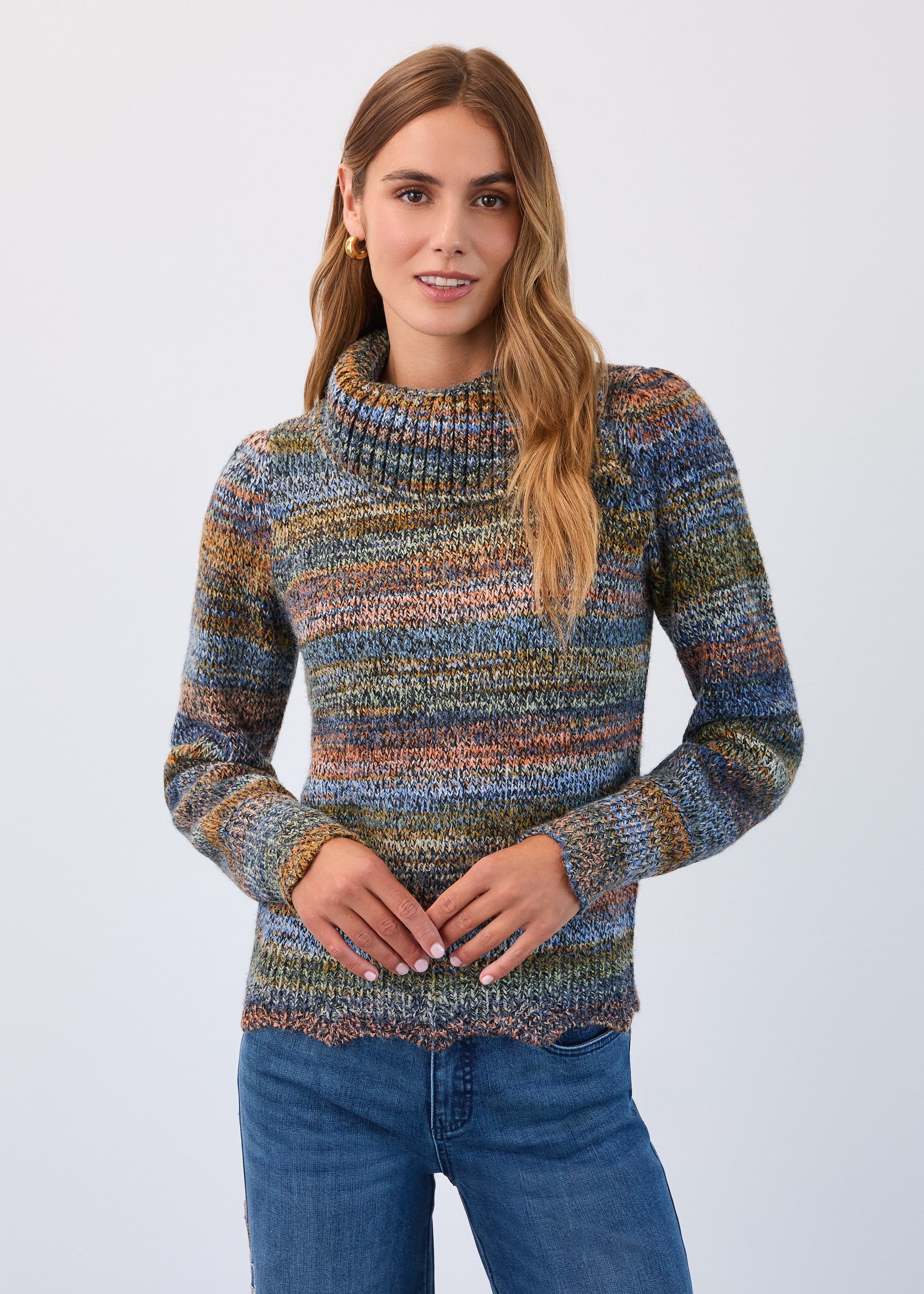 FDJ sweater 1489306, Notched collar space dye