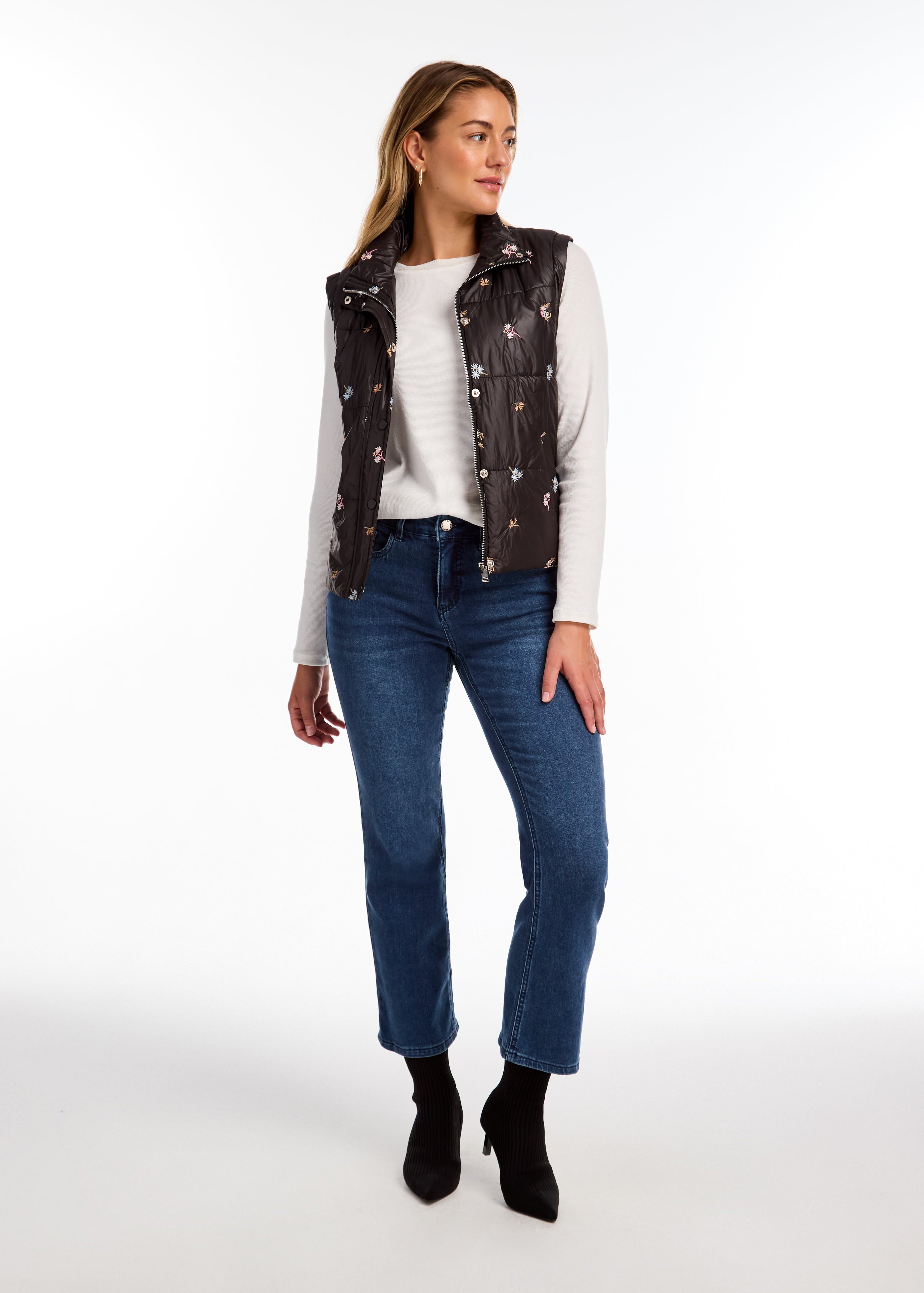 FDJ vest 1751413, quilted embroidered puffer SALE Size XXL