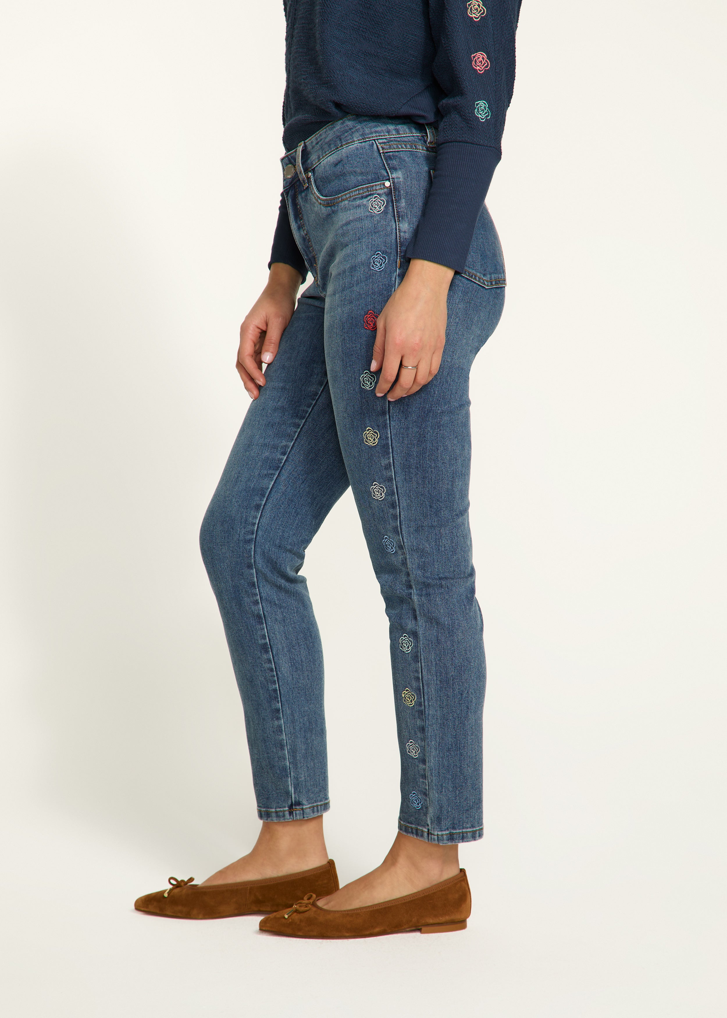 FDJ Olivia lápiz crop jeans 2390779, bordado