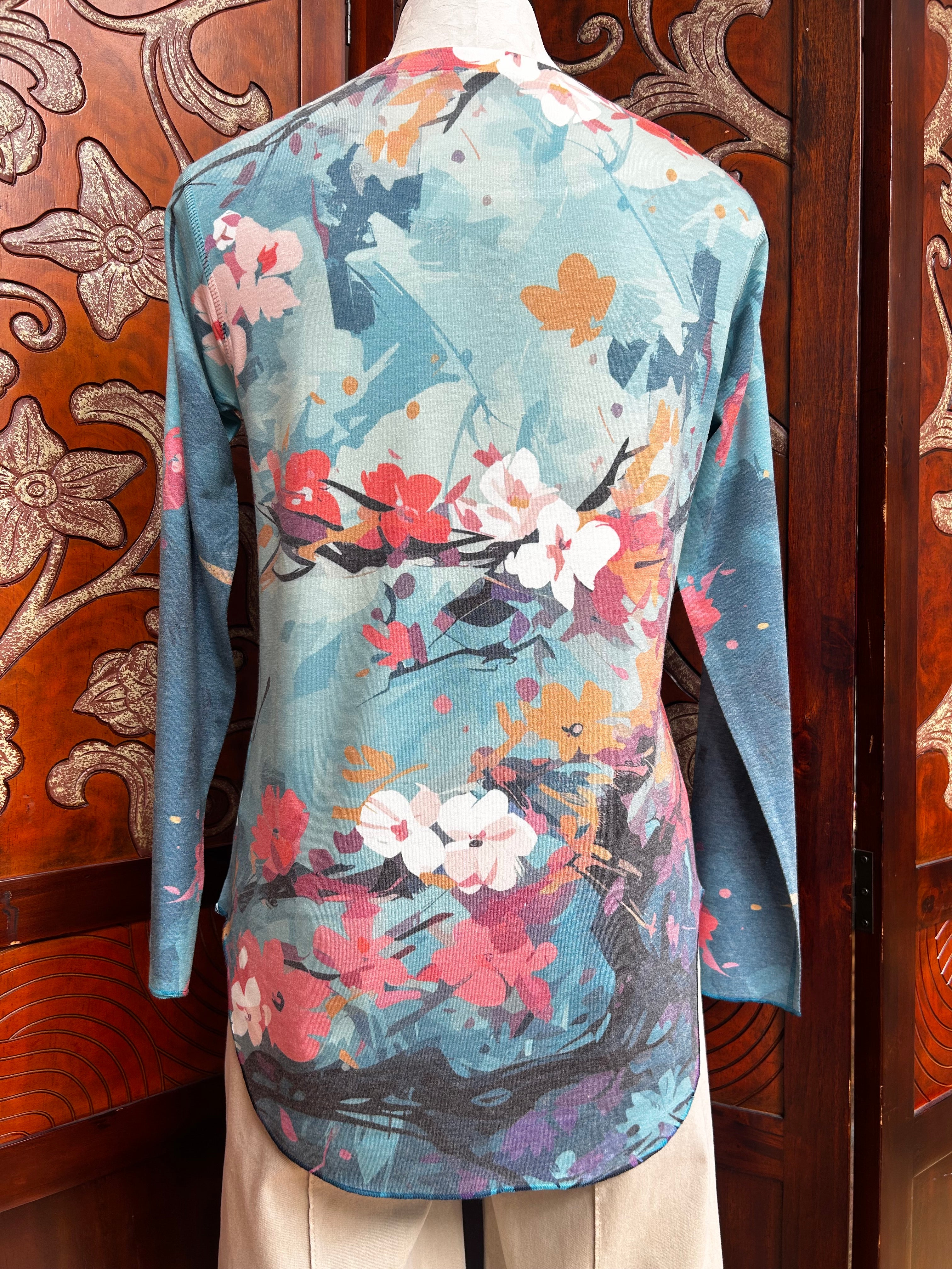 Nally & Millie shirt N306224B, french terry long sleeve crew