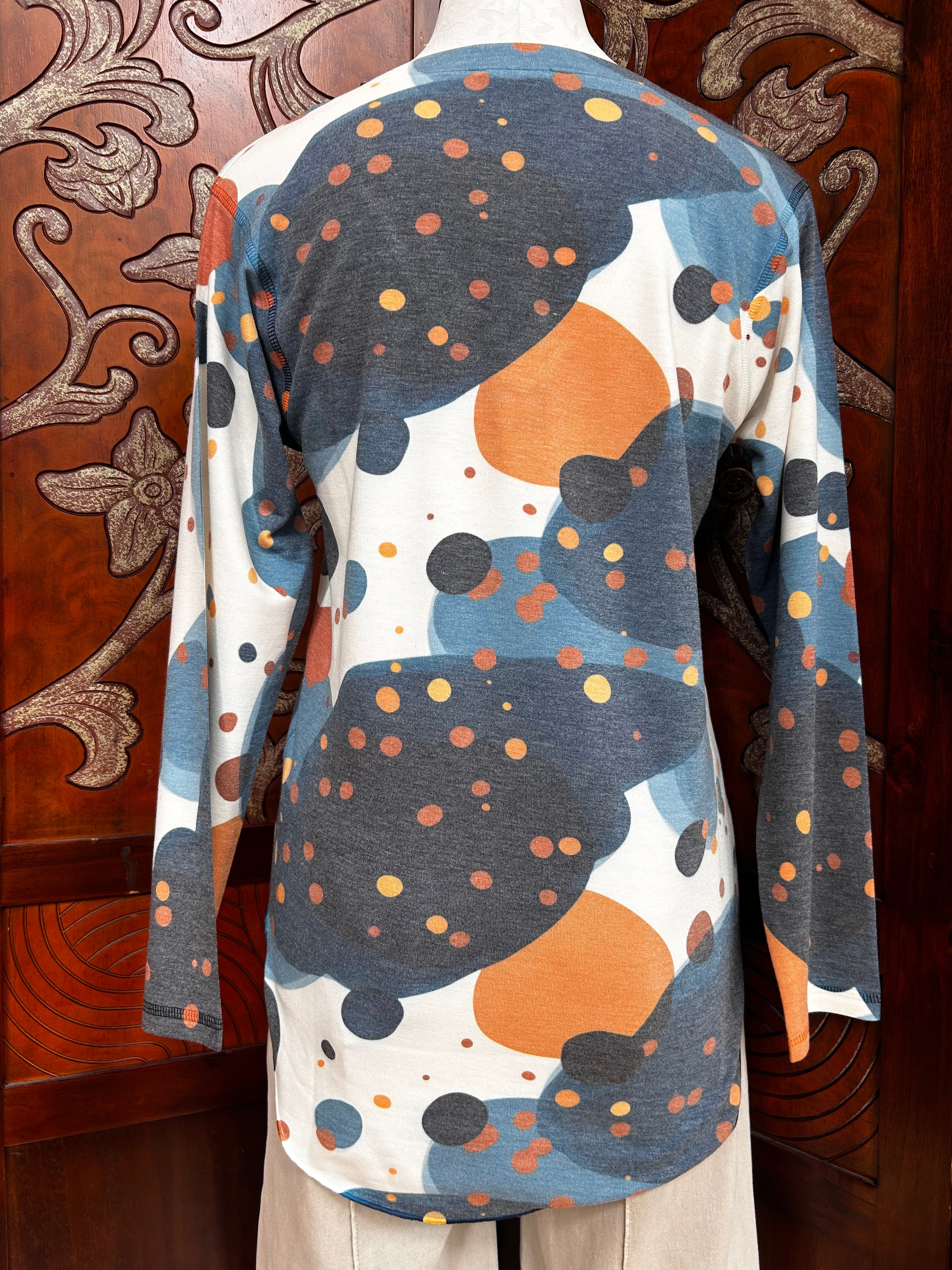 Nally & Millie shirt N306855F, french terry long sleeve v-neck