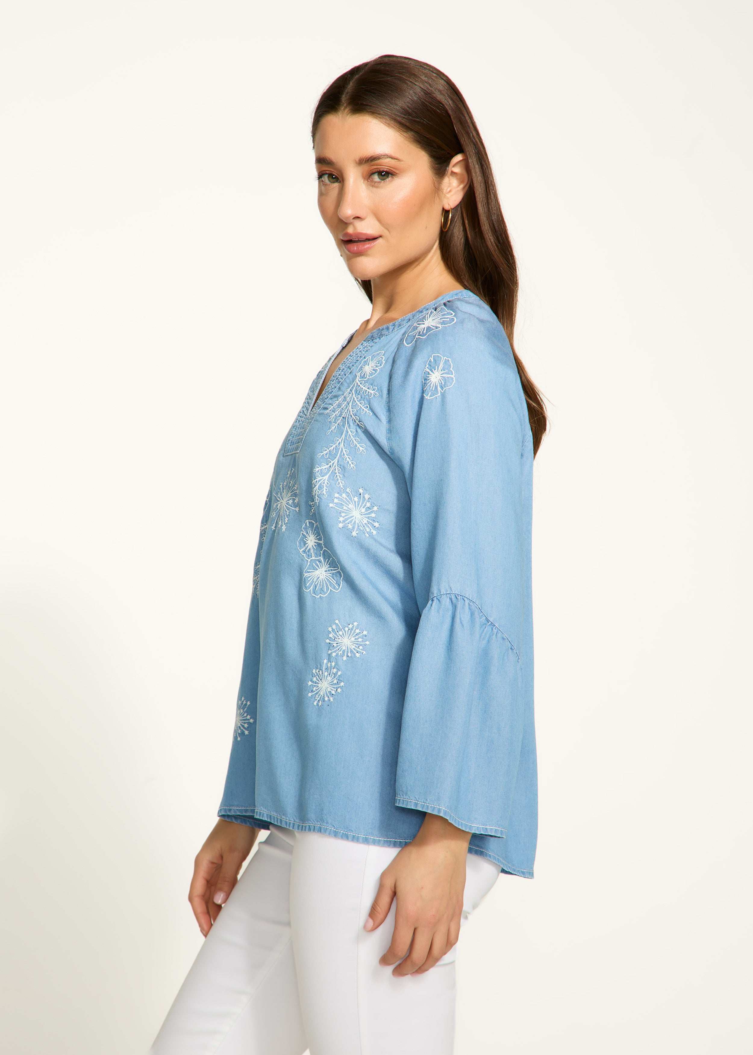 FDJ shirt 7051846, embroidered chambray SALE Size XS