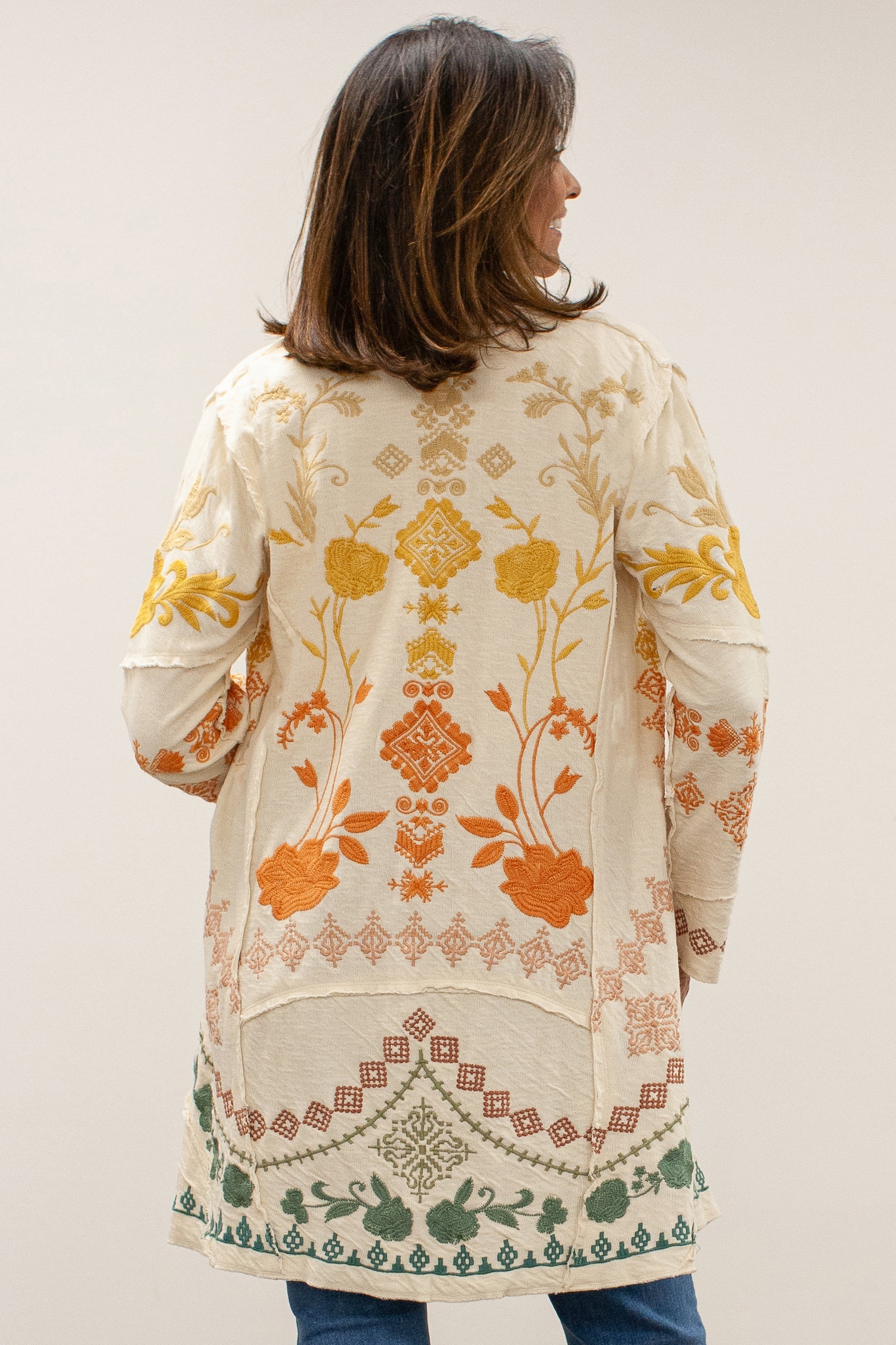 Chaqueta/abrigo Caite Kimia, bordado multicolor