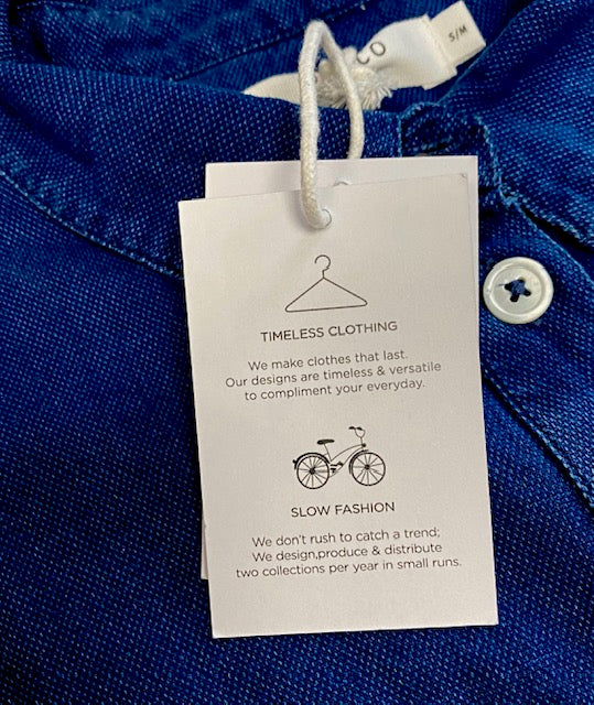 Bibico Tara shirt dress, textured denim