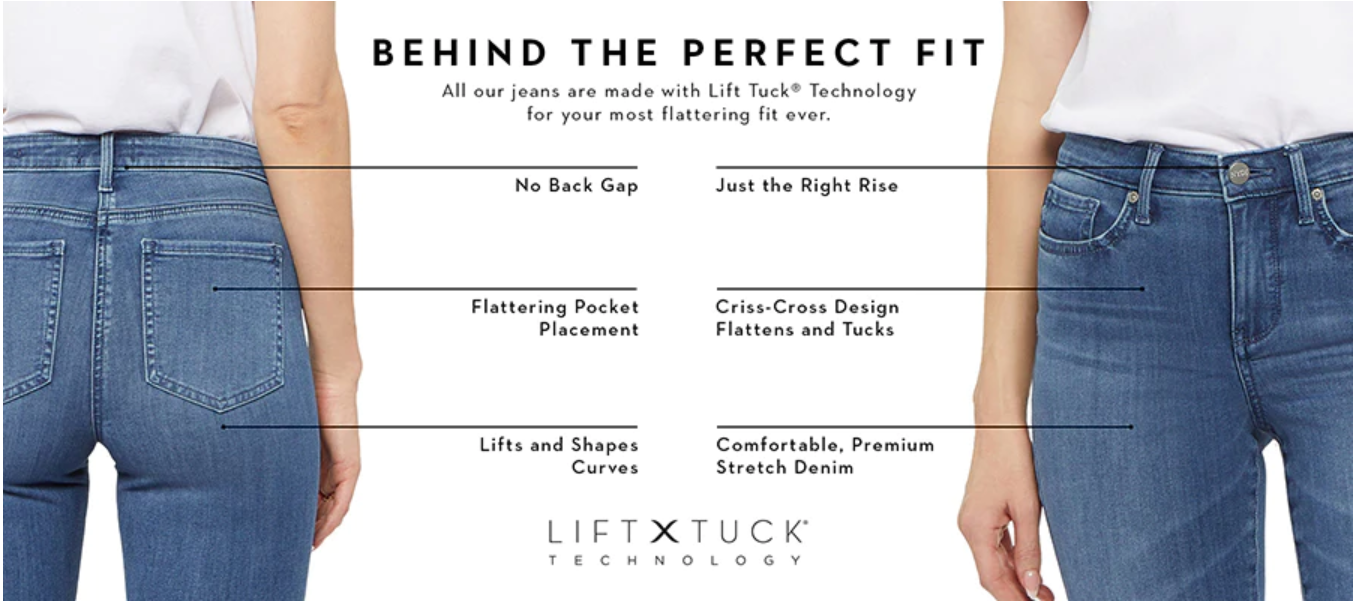 Vaqueros tobilleros ajustados Sheri de NYDJ con puños enrollados Majesty