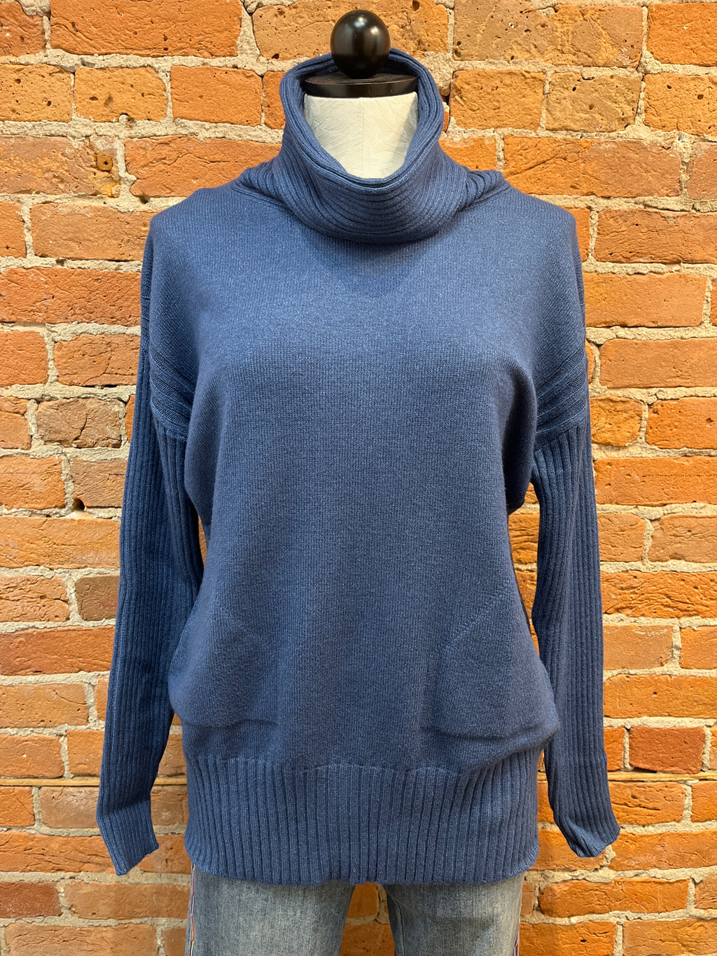 Renuar Cowl Tunic Sweater with Pockets - KVA Collections