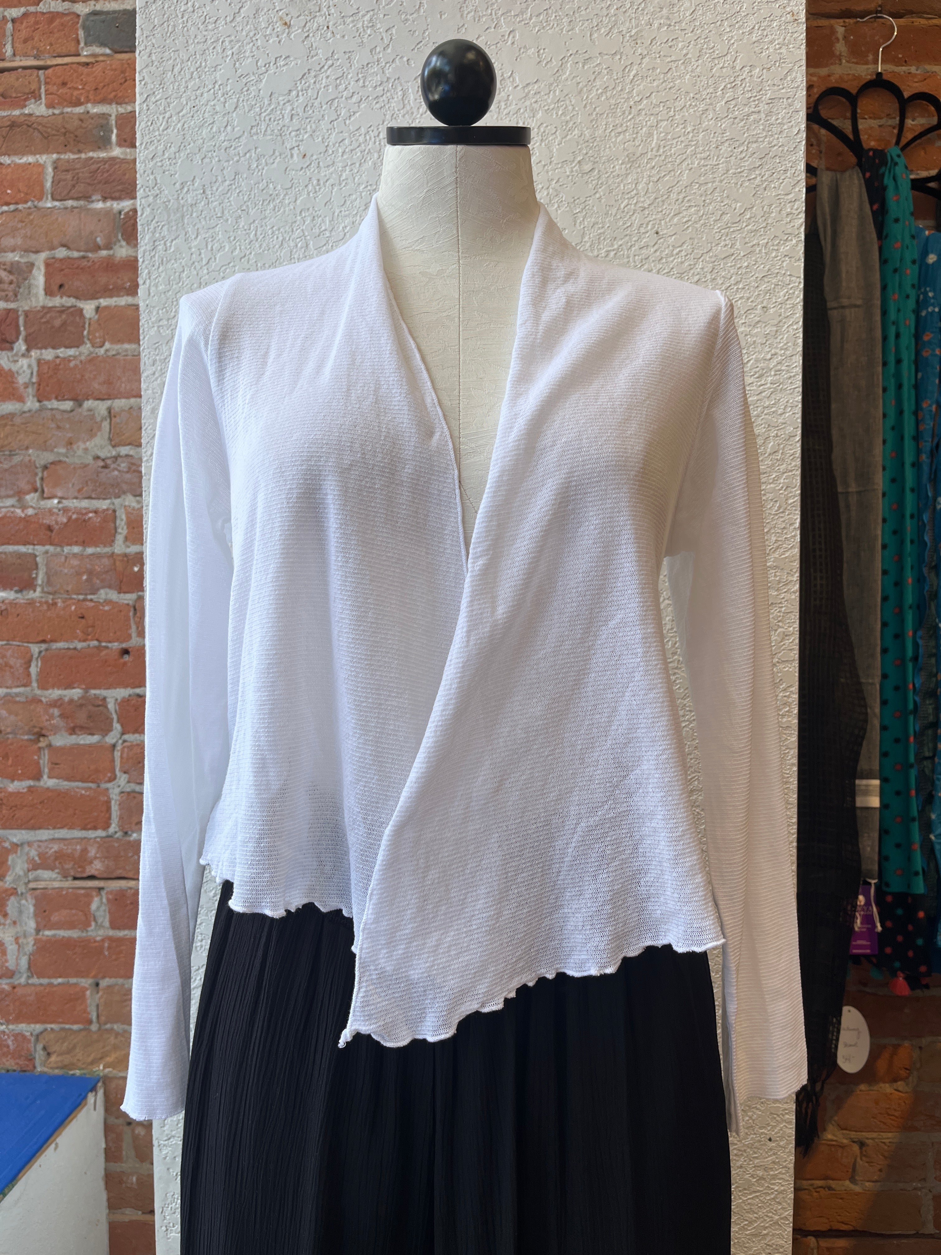 Cut Loose cardigan, cropped cotton tulle SALE Size L