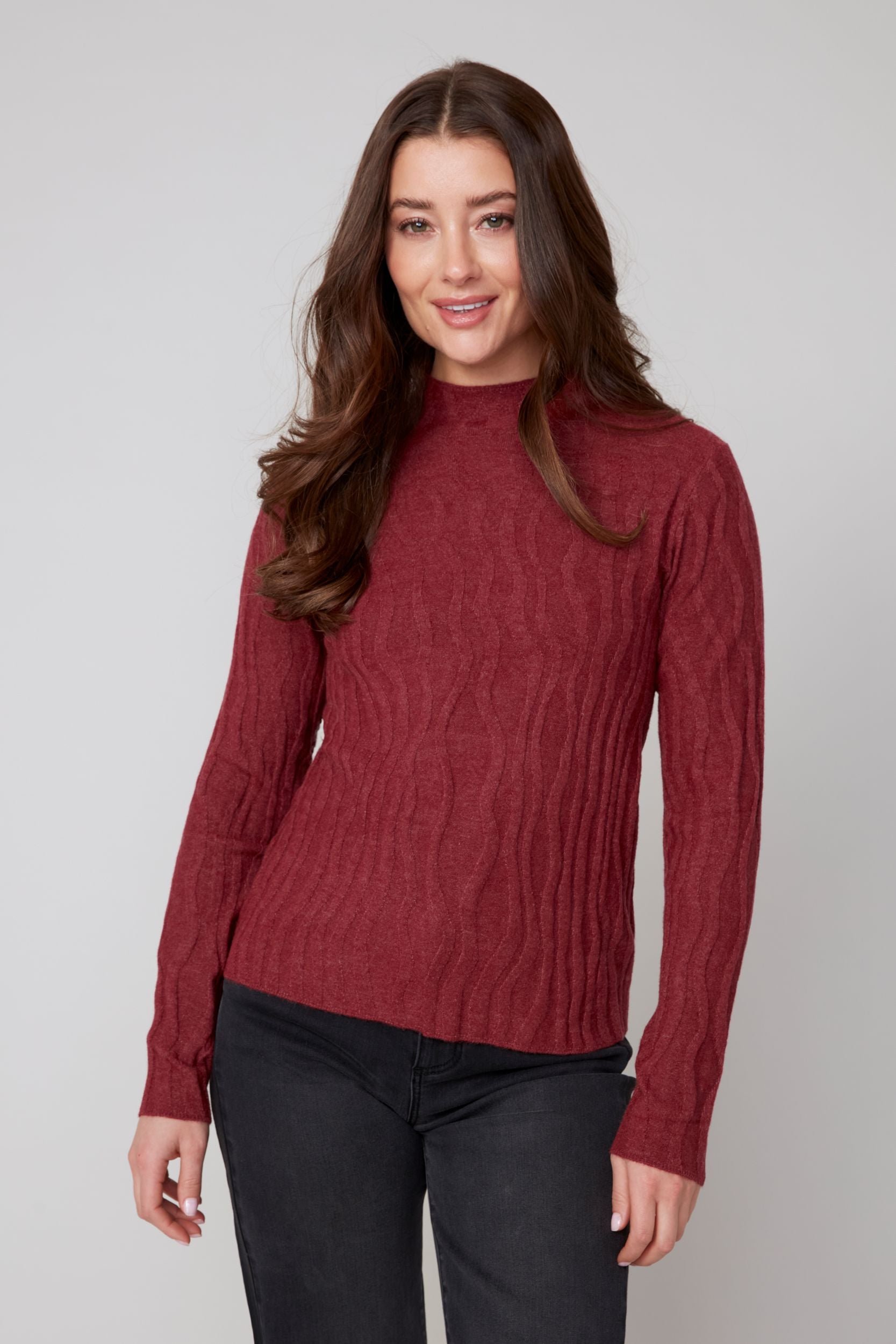 Renuar sweater 6909, textured high neck