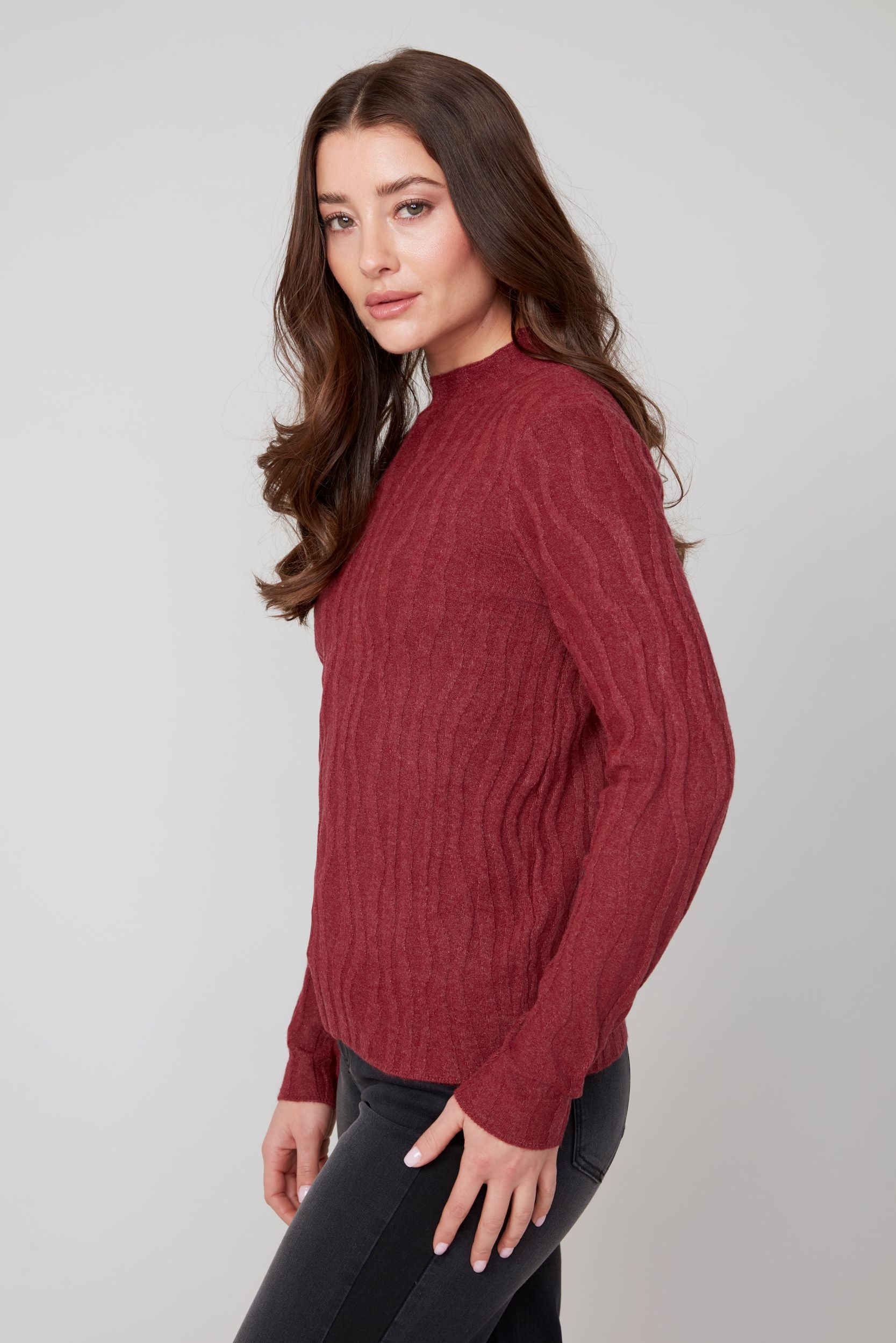Renuar sweater 6909, textured high neck