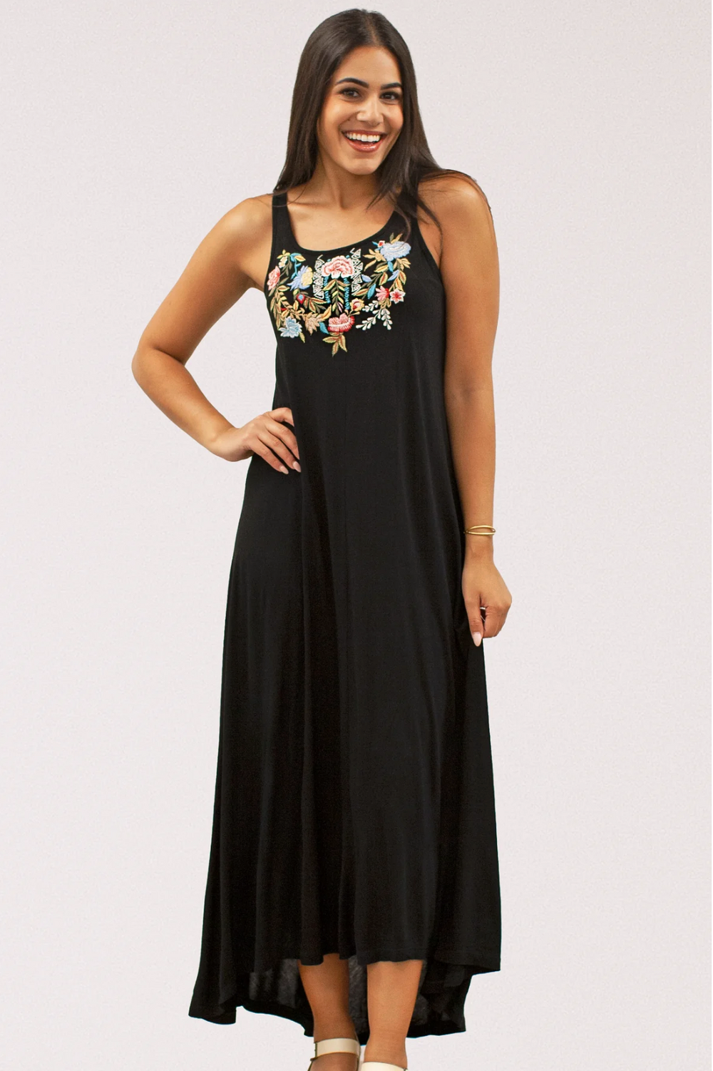 Caite Jules dress, embroidered maxi
