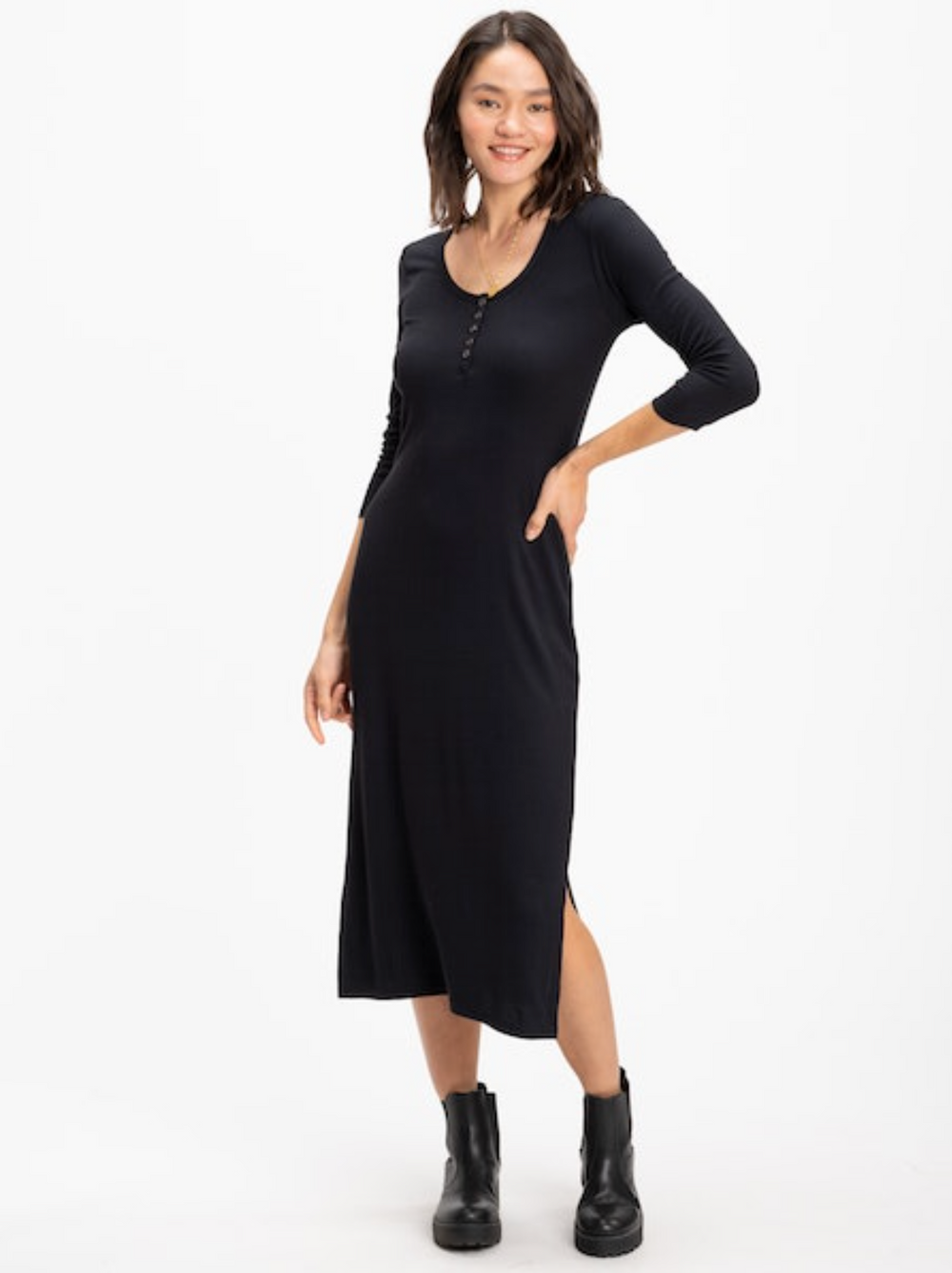 Threads 4 Thought dress, Lois ribbed henley