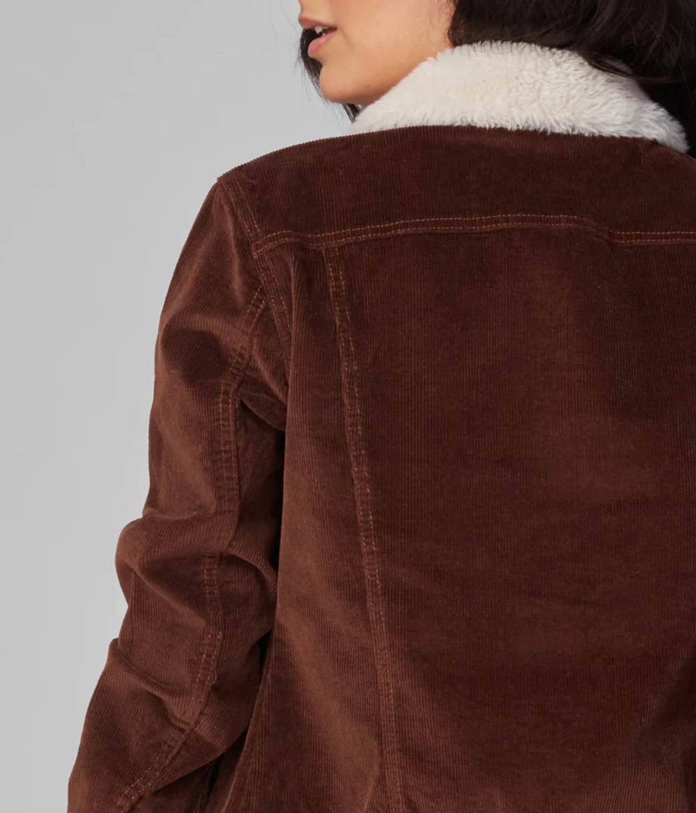 Lola Gabriella corduroy jacket/coat, faux-sherpa trim