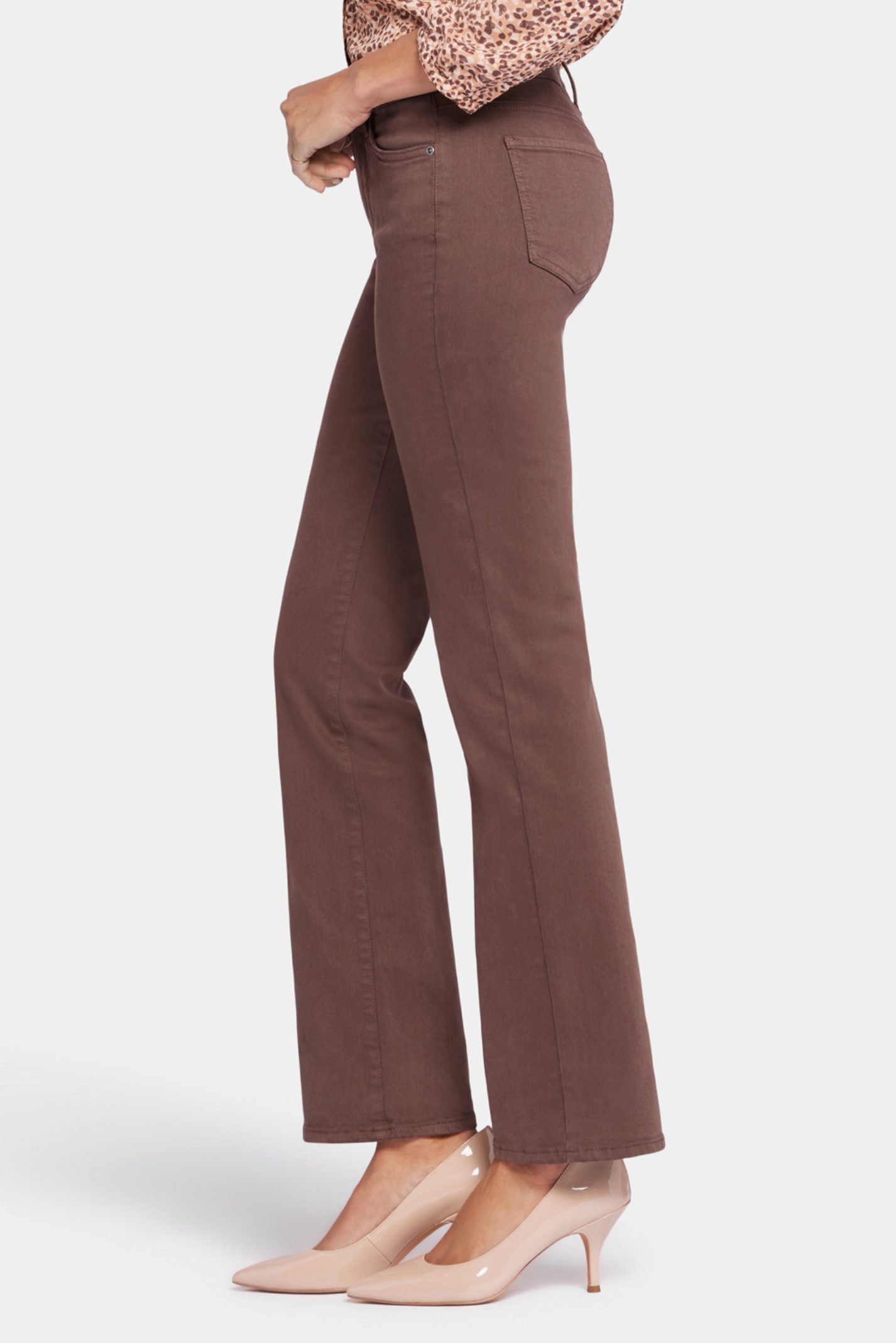 NYDJ Marilyn straight PETITE jeans, pigment dyed (Coffee Bean)