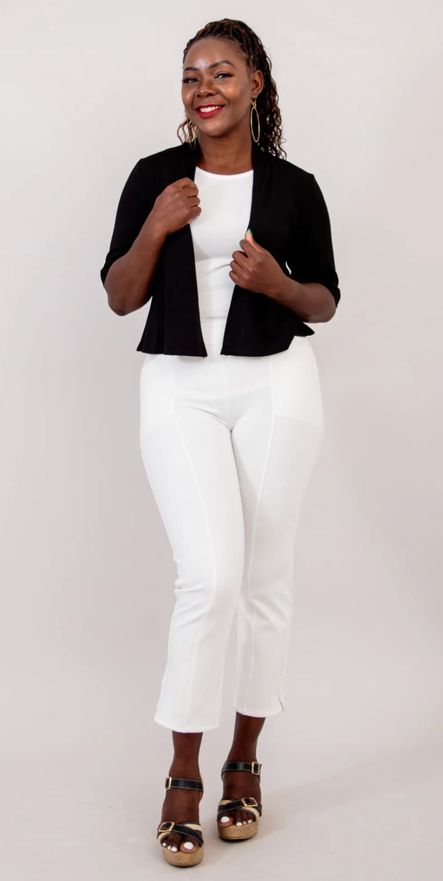 Blue Sky Doda jacket, WHITE open front SALE Sizes S, 1X, 2X, 3X