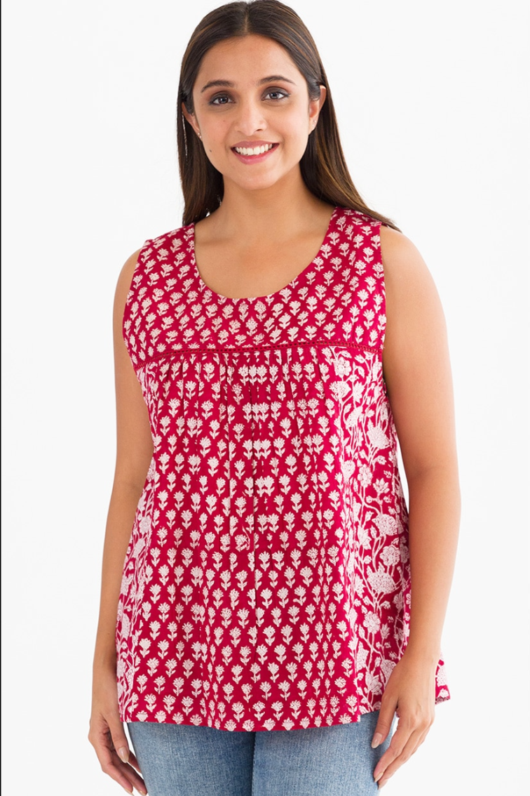 Sevya Pavrita tank, block print SALE Size S/M