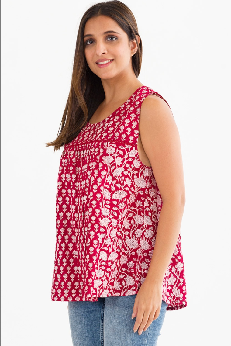 Sevya Pavrita tank, block print SALE Size S/M