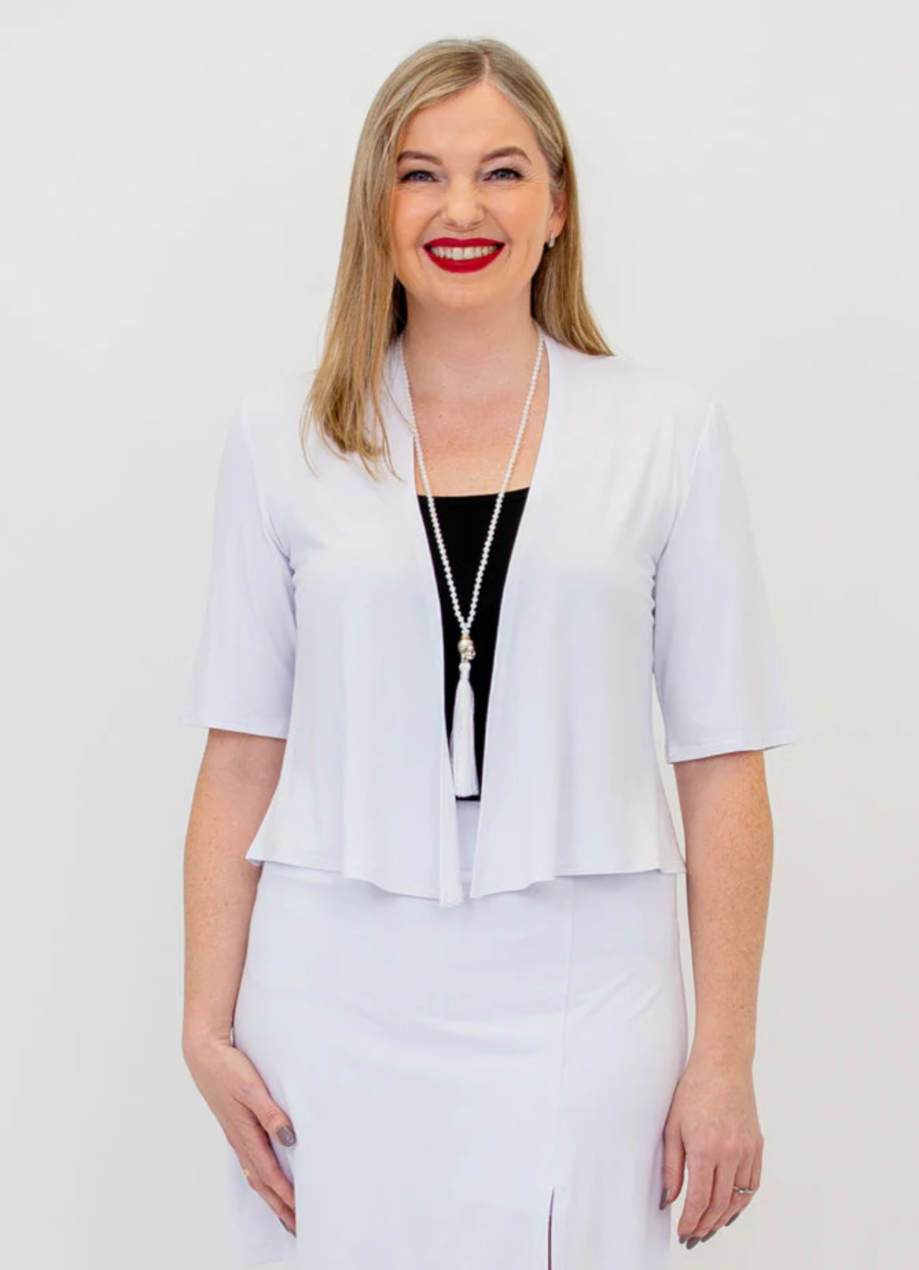 Blue Sky Doda jacket, WHITE open front SALE Sizes S, 1X, 2X, 3X