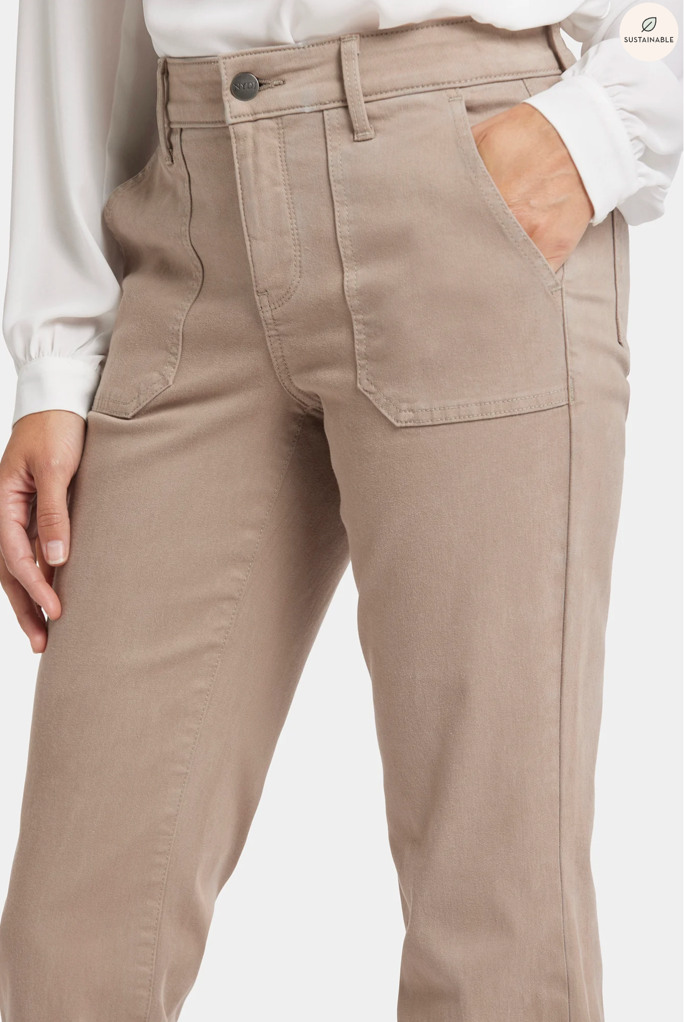 NYDJ Marilyn straight jeans, utility pocket County Oak wash