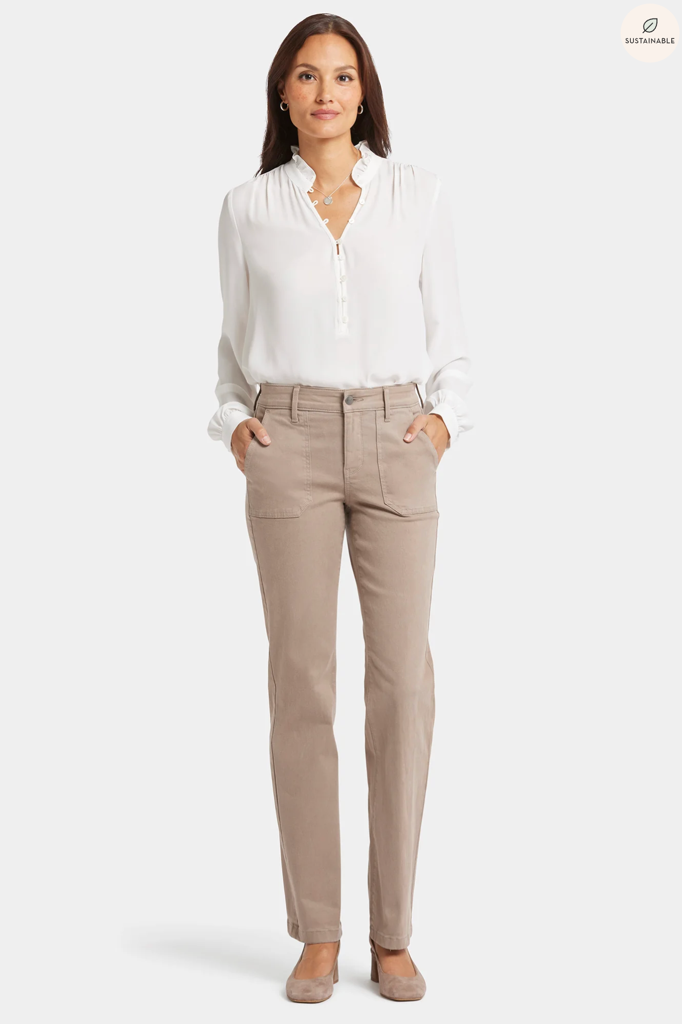 NYDJ Marilyn straight jeans, utility pocket County Oak wash