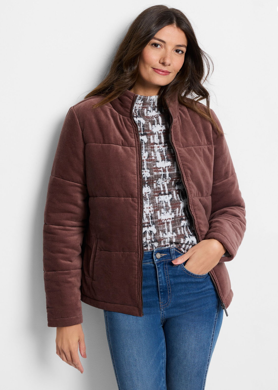 Nic + Zoe jacket/coat 241528, velvet puffer