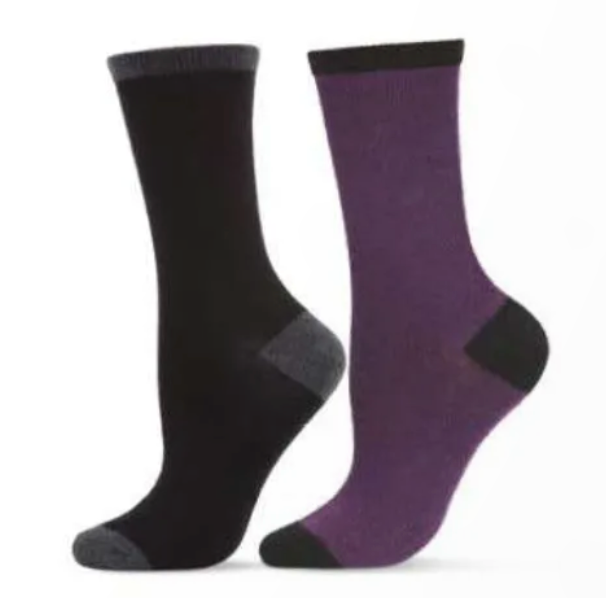 MeMoi socks, color-tipped cashmere-blend crew