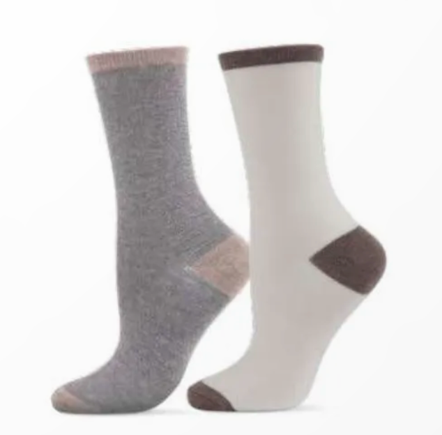 MeMoi socks, color-tipped cashmere-blend crew