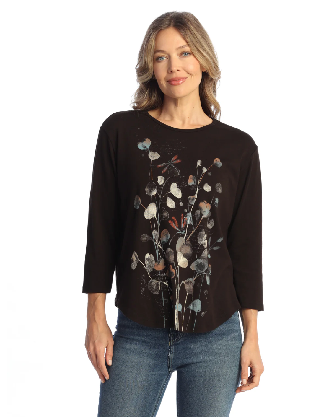 Jess & Jane Marisol t-shirt, 3/4 sleeve baby rib