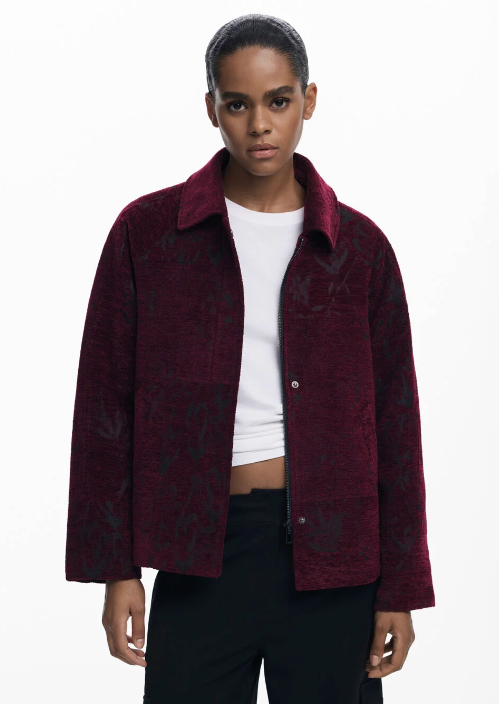 Desigual Enri jacket, chenille snap/zip
