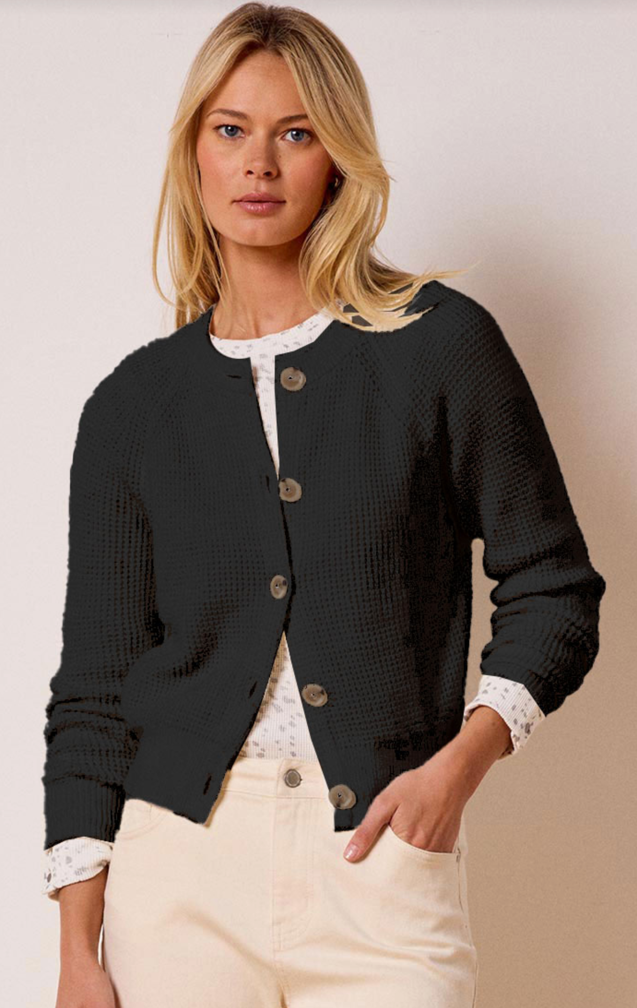 Nic + Zoe cardigan 251106, waffle tuck (2 colors) SALE Sizes XS