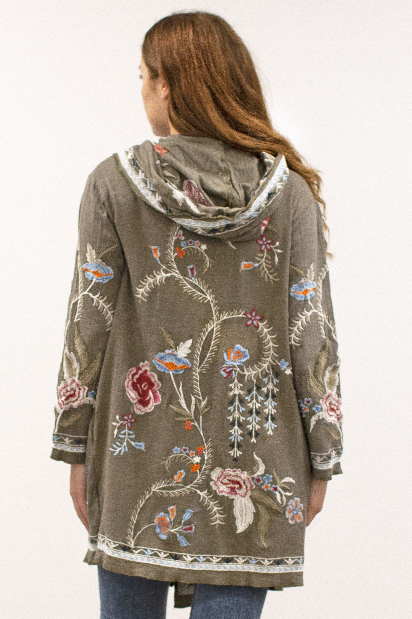 Sudadera/abrigo Caite Ingrid, bordado con frente abierto