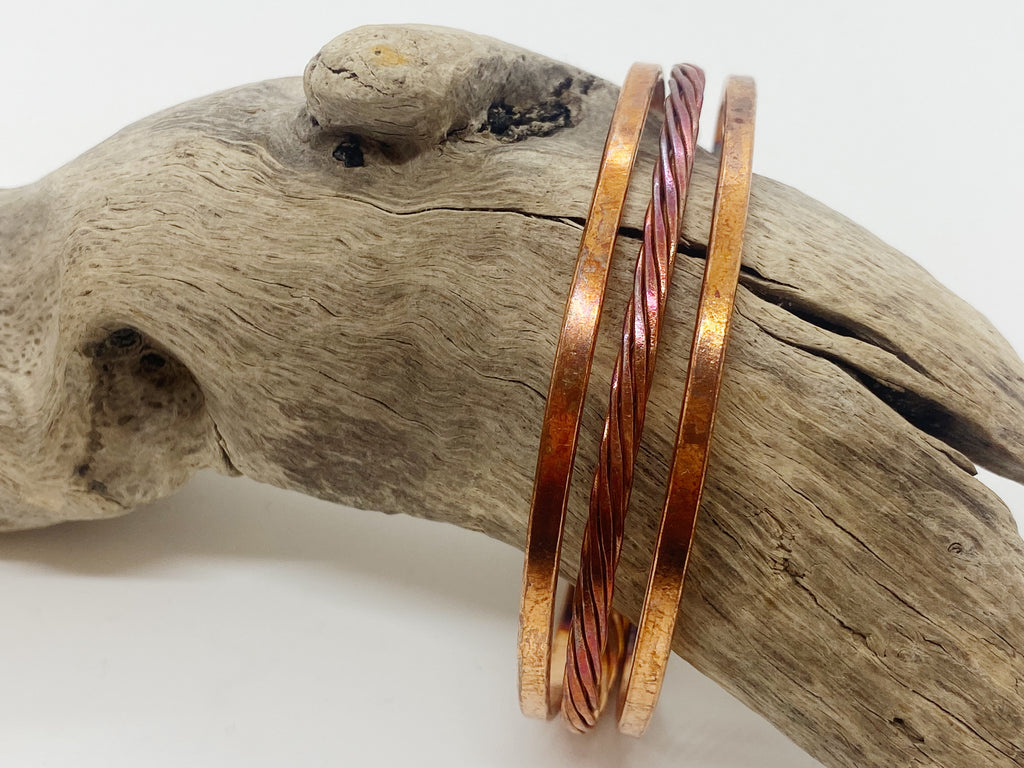 Hand Forged Copper Wire Bracelet Helper Tool