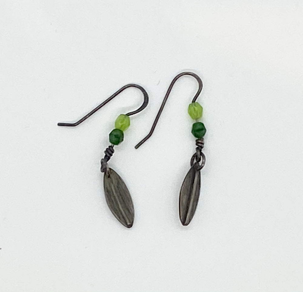 Erin Austin earrings, #86 Beaded Leaf Dangles