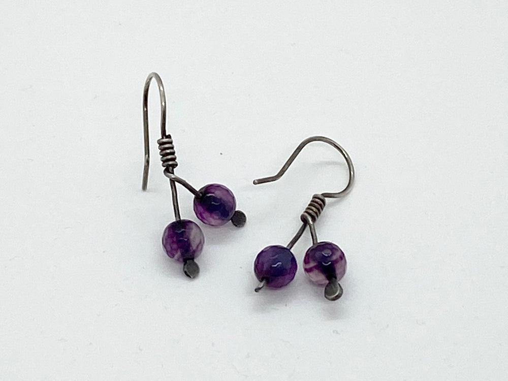 Erin Austin earrings, #187 Branch purple adventurine