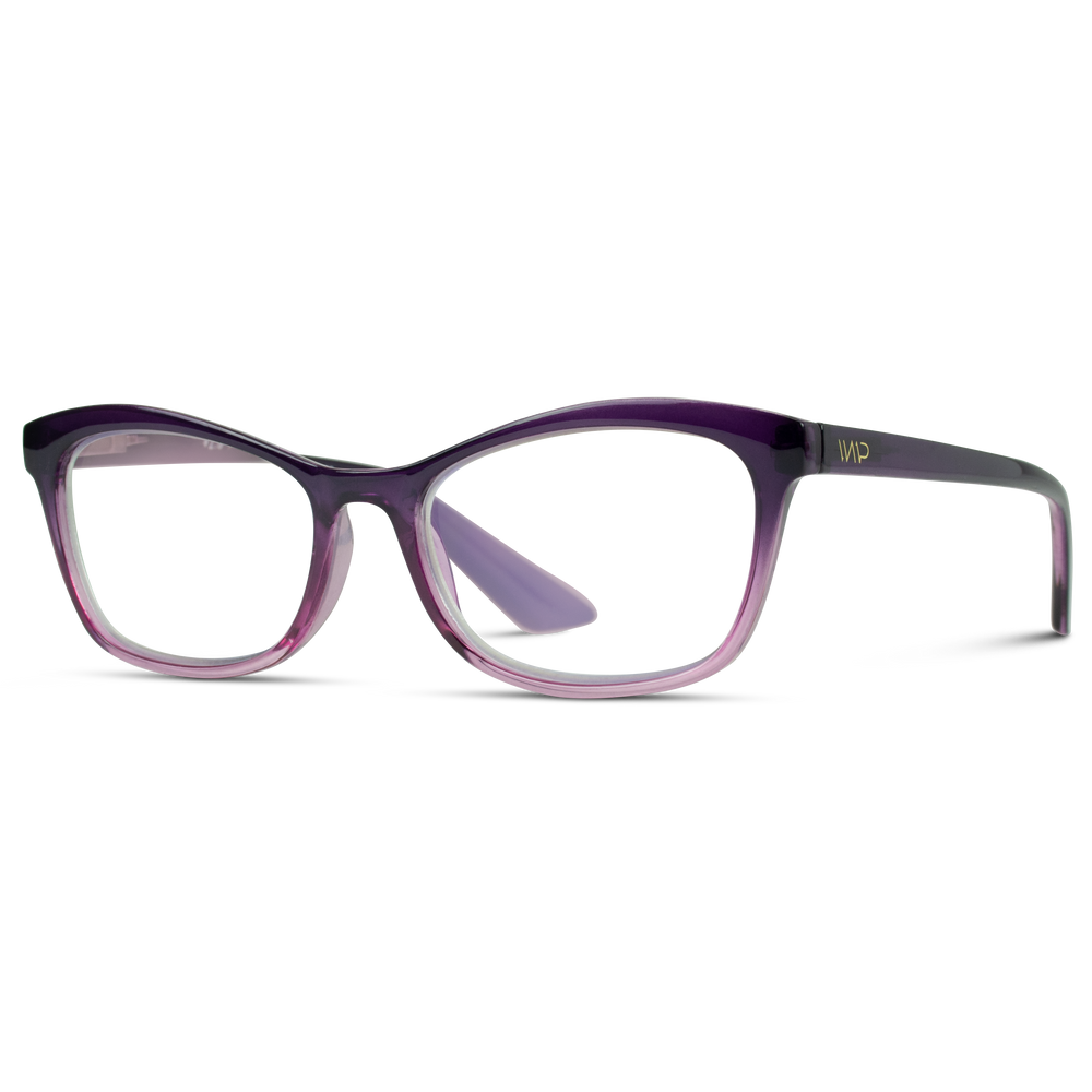 WMP Jen blue-light reading glasses, +1.5 crystal purple