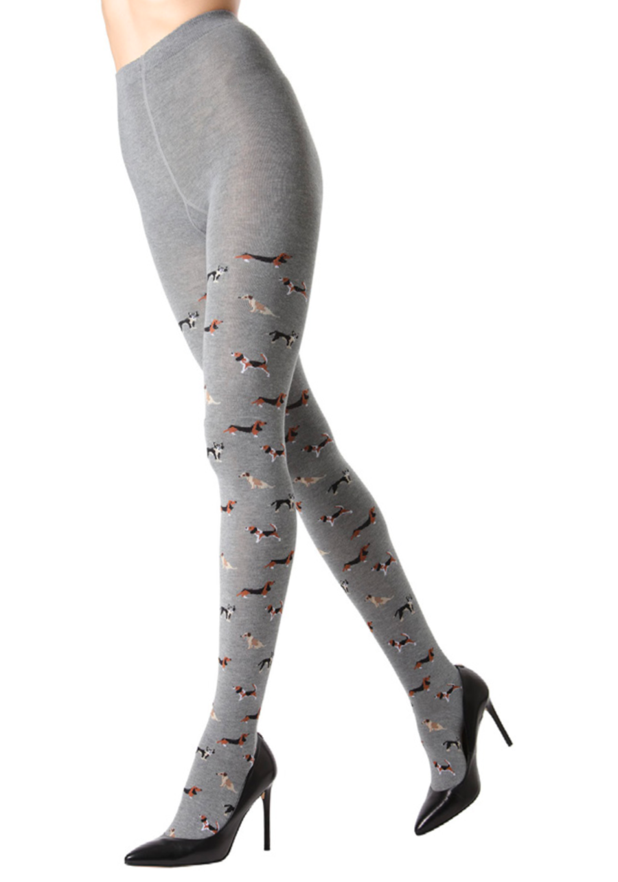 MeMoi tights, dog walker sweater-knit