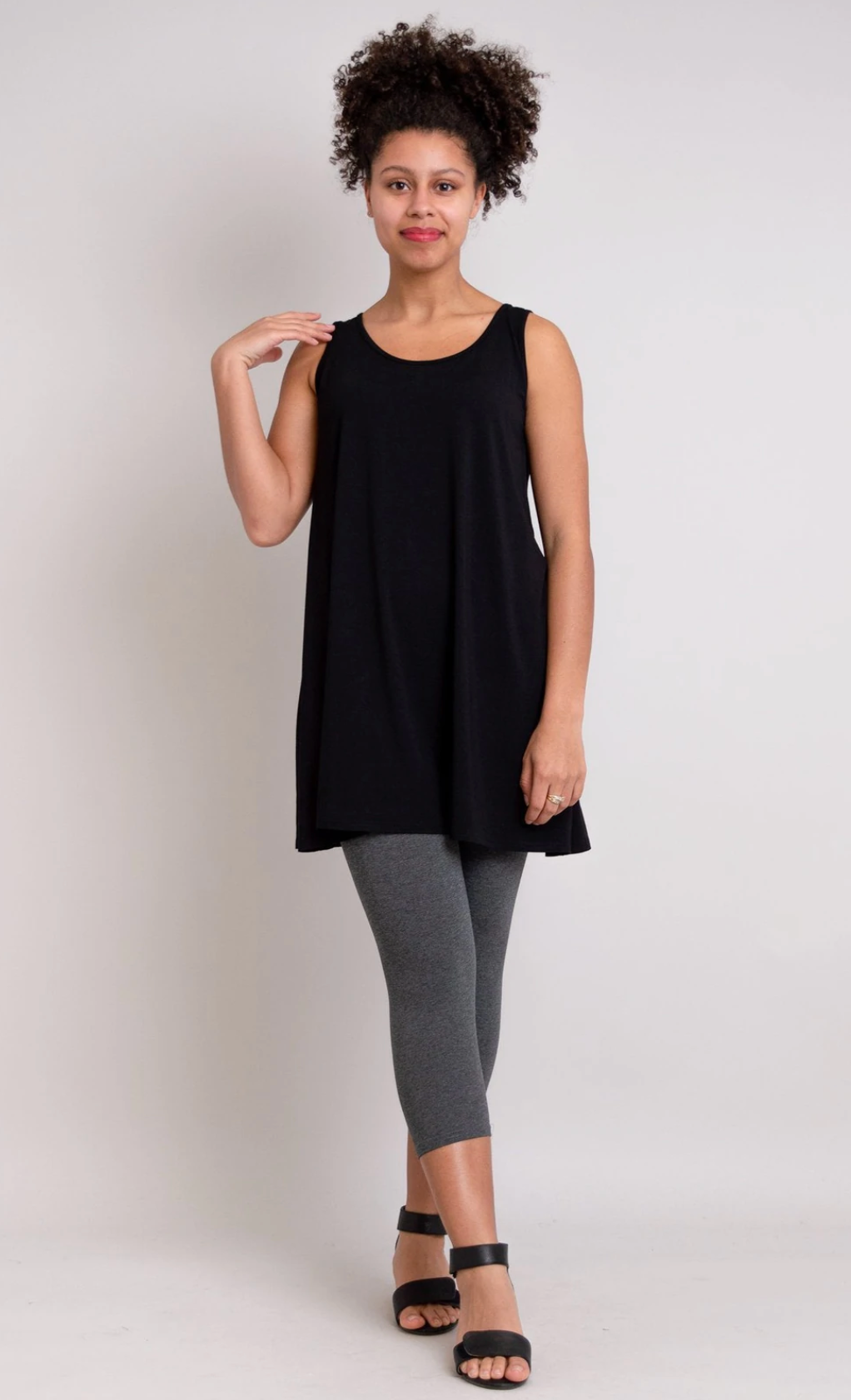 Vestido túnica Blue Sky Spirit, bambú liso sin mangas