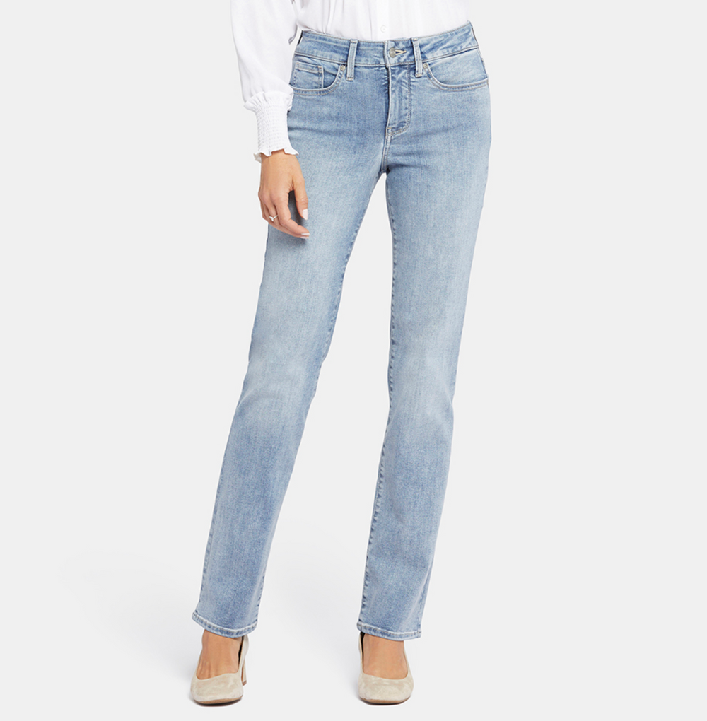 NYDJ Marilyn straight jeans (mid-rise, zip) 7 washes