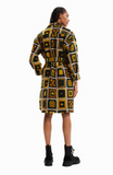 Desigual coat, wool-blend afghan squares SALE Sizes S, M