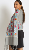Sevya Karuna shawl, embroidered wool