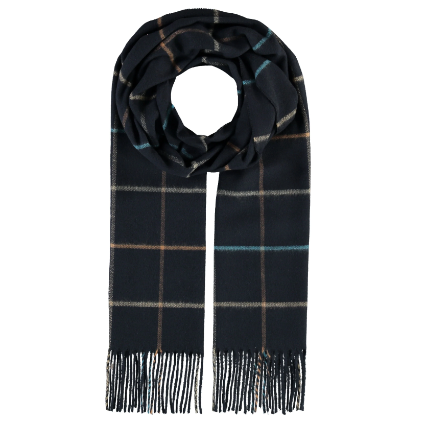 Fraas scarf 701038/701041, cashmink twill stripe/plaid