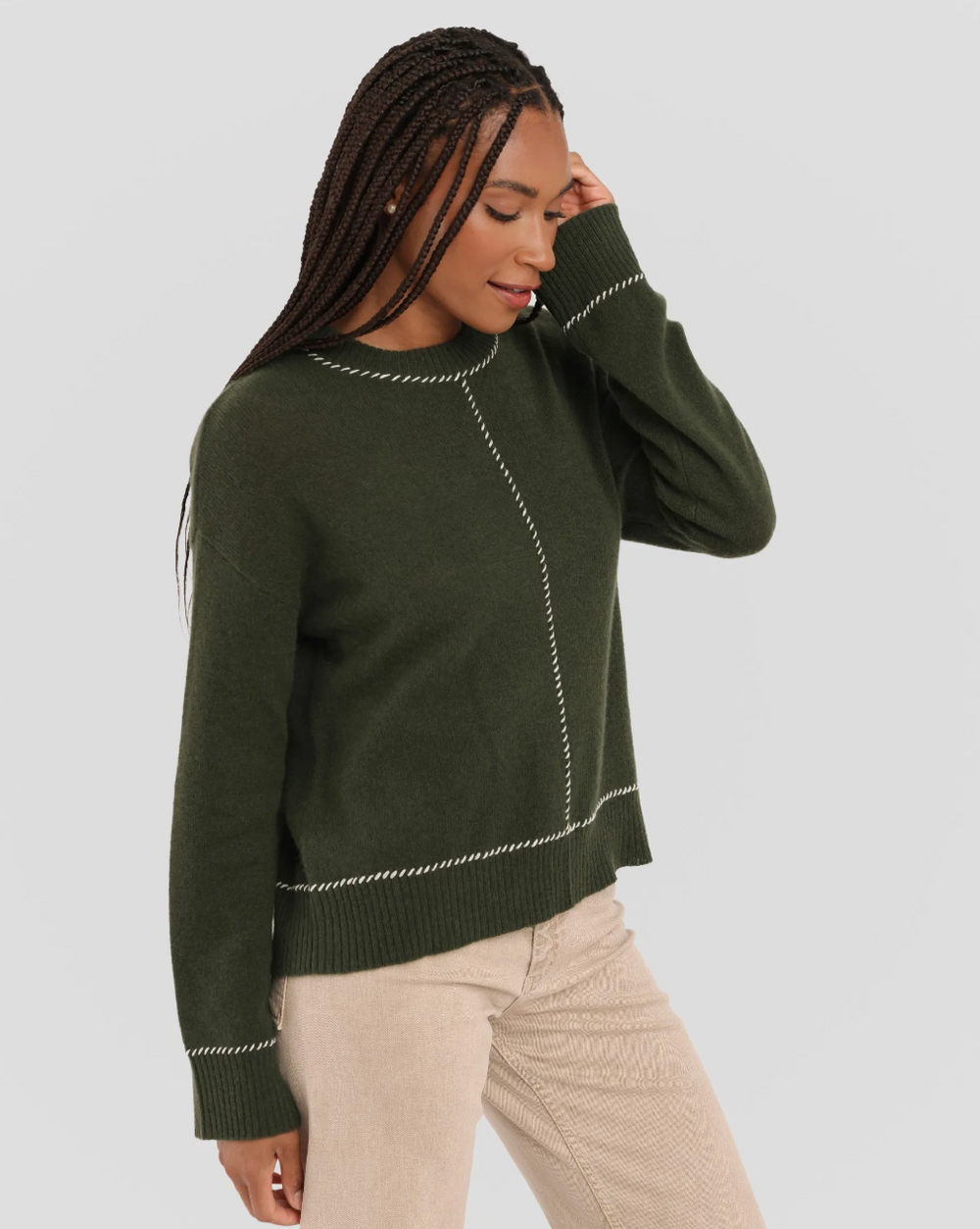 Alashan sweater, cashmere whip-stitch relaxed SALE Size L/XL