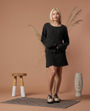Known Supply Lux skirt, zig-zag knit organic cotton SALE Size 2XL