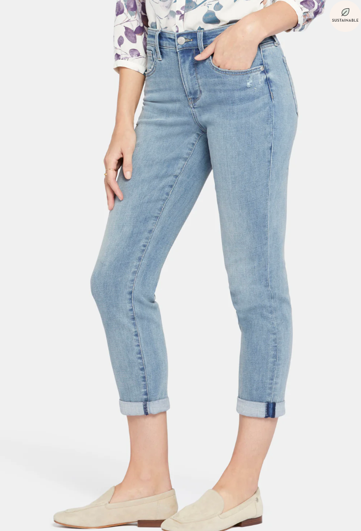 Margot Girlfriend Jeans In Cool Embrace® Denim With Cuffs - Rockie Blue |  NYDJ