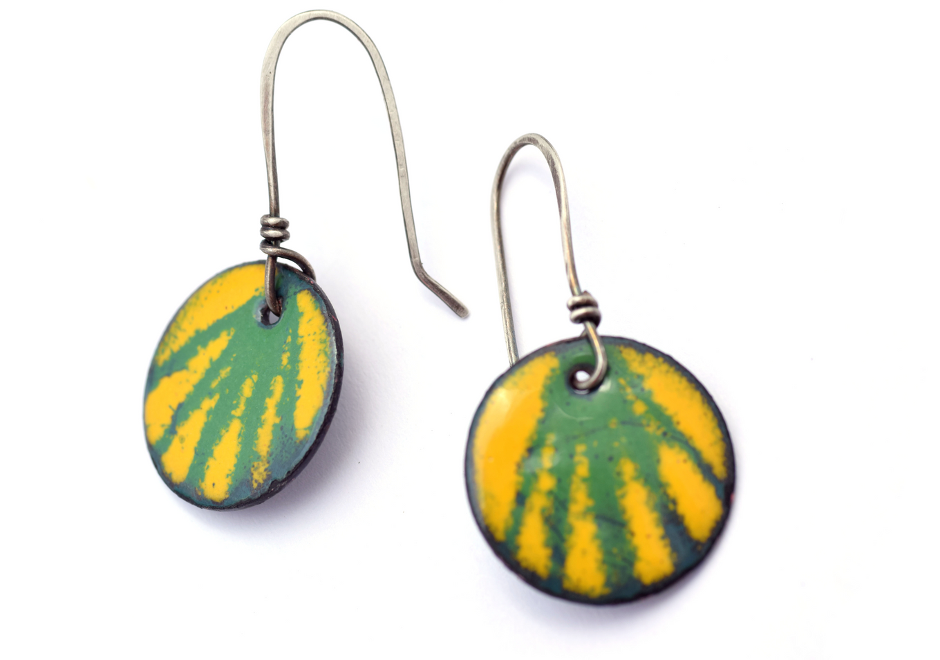 Erin Austin earrings, #10 striped enamel