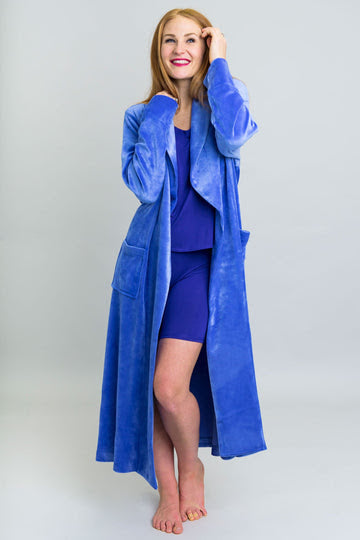 Blue Sky robe, bamboo-cotton velvet SALE Sizes 2X/3X