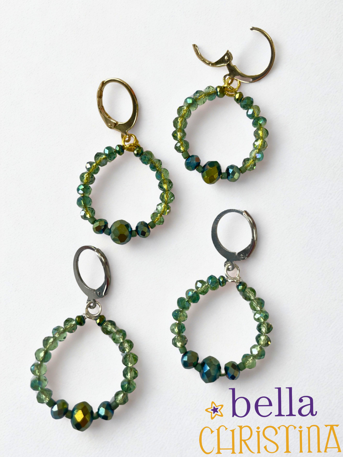 Bella Christina Emerald Sky Hoops