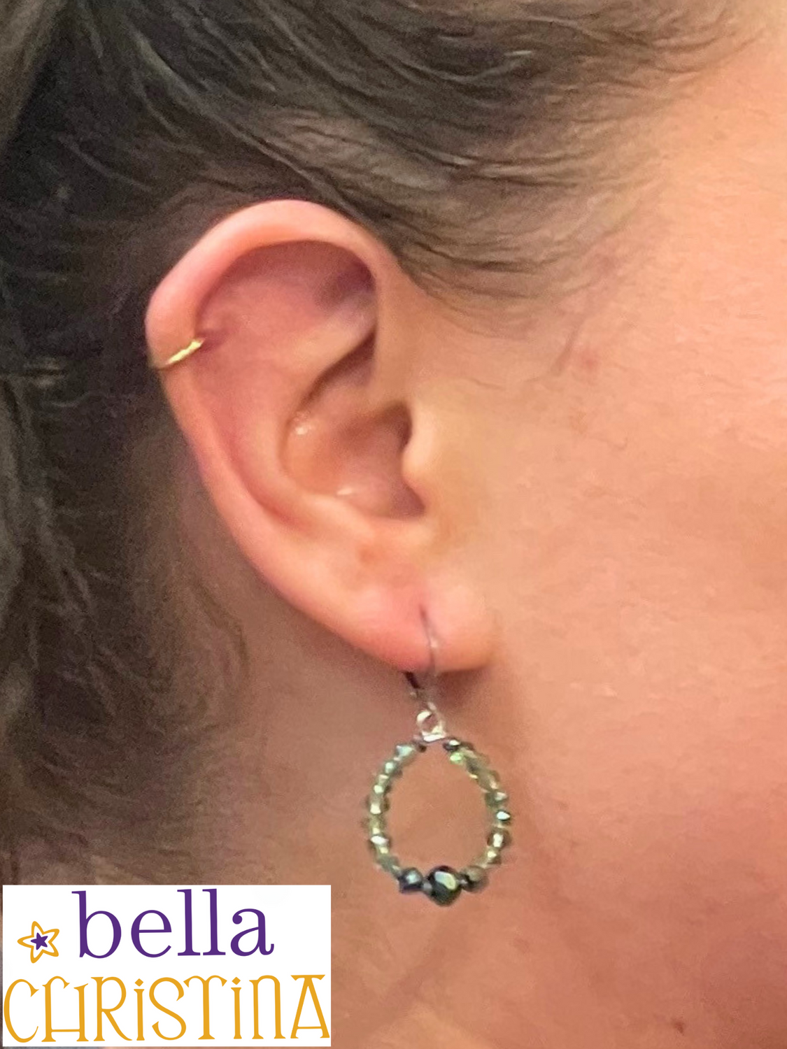Bella Christina Emerald Sky Hoops